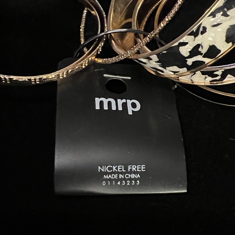MRP Gold and Black Animal Print Bangle Bracelet Set (7) - Picture 2 of 5